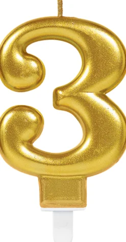 Numerokynttilä 3 kullanvärinen