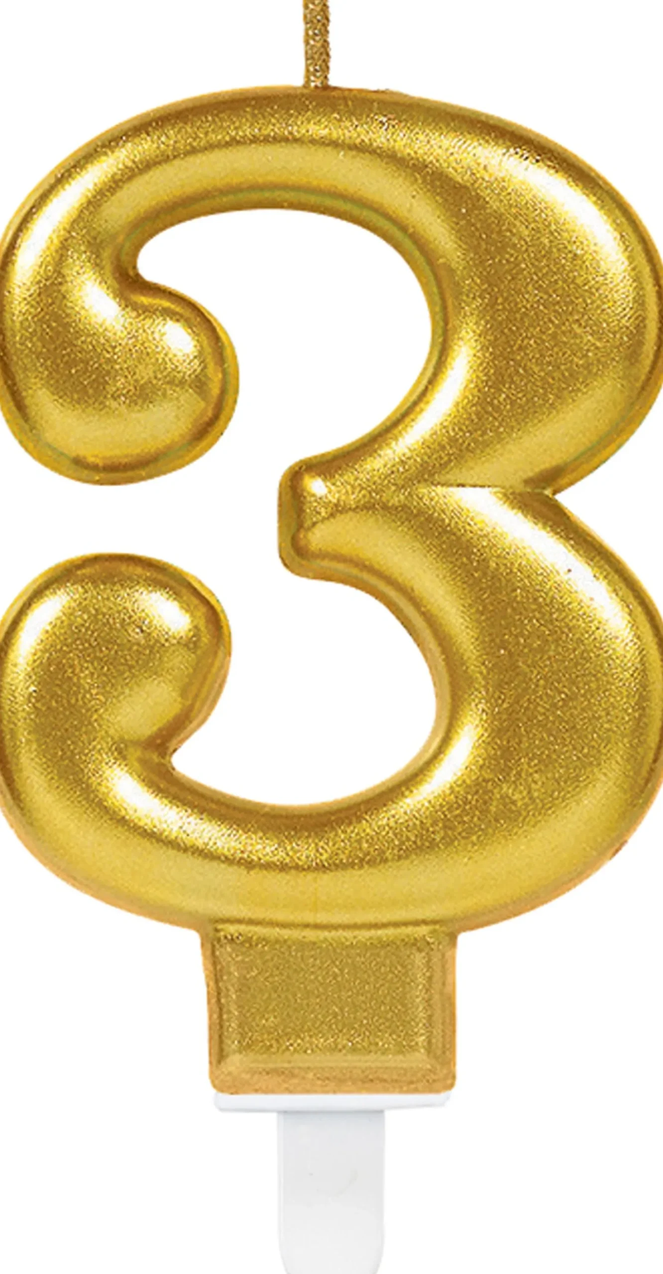 Numerokynttilä 3 kullanvärinen