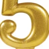 Numerokynttilä 5 kullanvärinen
