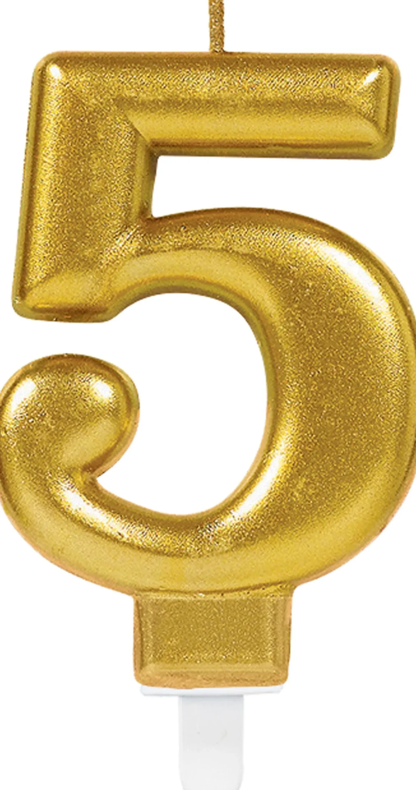 Numerokynttilä 5 kullanvärinen