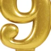 Numerokynttilä 9 kullanvärinen