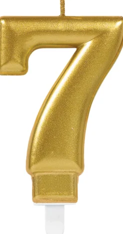 Numerokynttilä 7 kullanvärinen