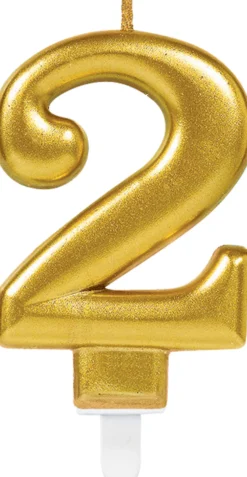 Numerokynttilä 2 kullanvärinen