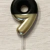 Numerokynttilä 9 musta-kulta