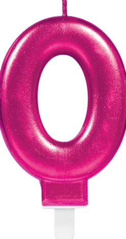 Numerokynttilä 0 pinkki