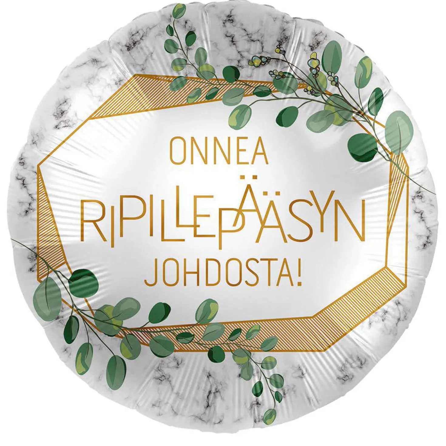 Onnea ripillepääsyn johdosta foliopallo
