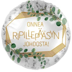 Onnea ripillepääsyn johdosta foliopallo