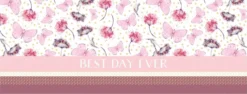 Onnittelukortti 21 x 8 cm Best day ever perhoset