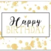 Onnittelukortti 21 x 8 cm - Happy Birthday kullanvärinen