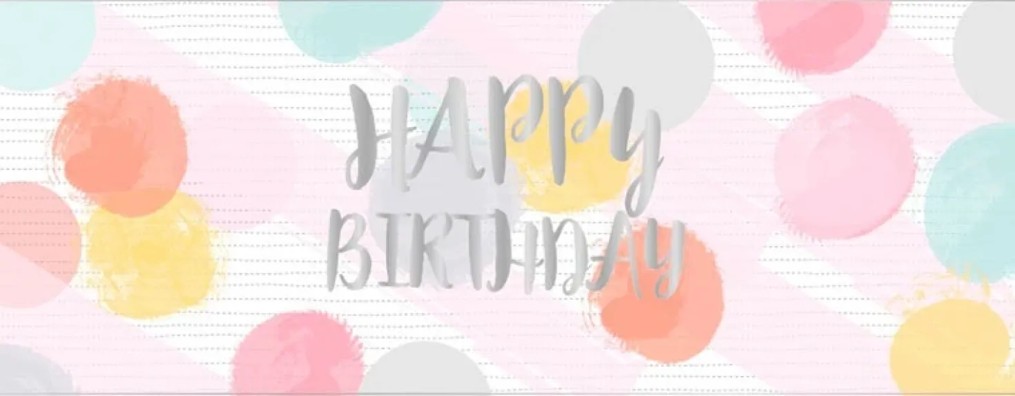 Onnittelukortti 21 x 8 cm - Happy Birthday pastelli