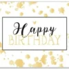 Onnittelukortti 21 x 8 cm - Happy Birthday kullanvärinen