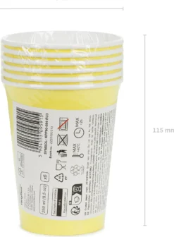 Pahvimuki keltainen, 250 ml 6 kpl/pkt