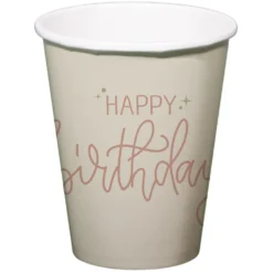 Pahvimuki 250 ml Happy Birthday 8 kpl/pkt