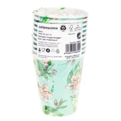 Pahvimuki 250 ml kukka vaaleanvihreä 10 kpl/pkt