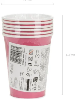 Pahvimuki pinkki, 250 ml 6 kpl/pkt