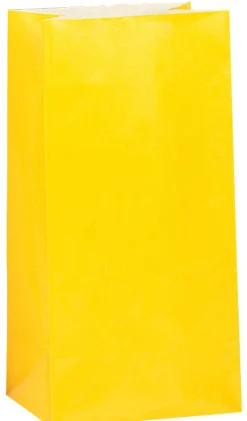Paperinen lahjapussi, keltainen 12 kpl/pkt