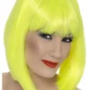 Peruukki Glam neon keltainen otsahiuksilla