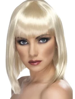 Peruukki Glam, vaalea polkka otsahiuksilla