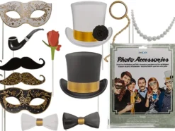 Photo Booth Glamour tarvikkeet 12 kpl/pkt