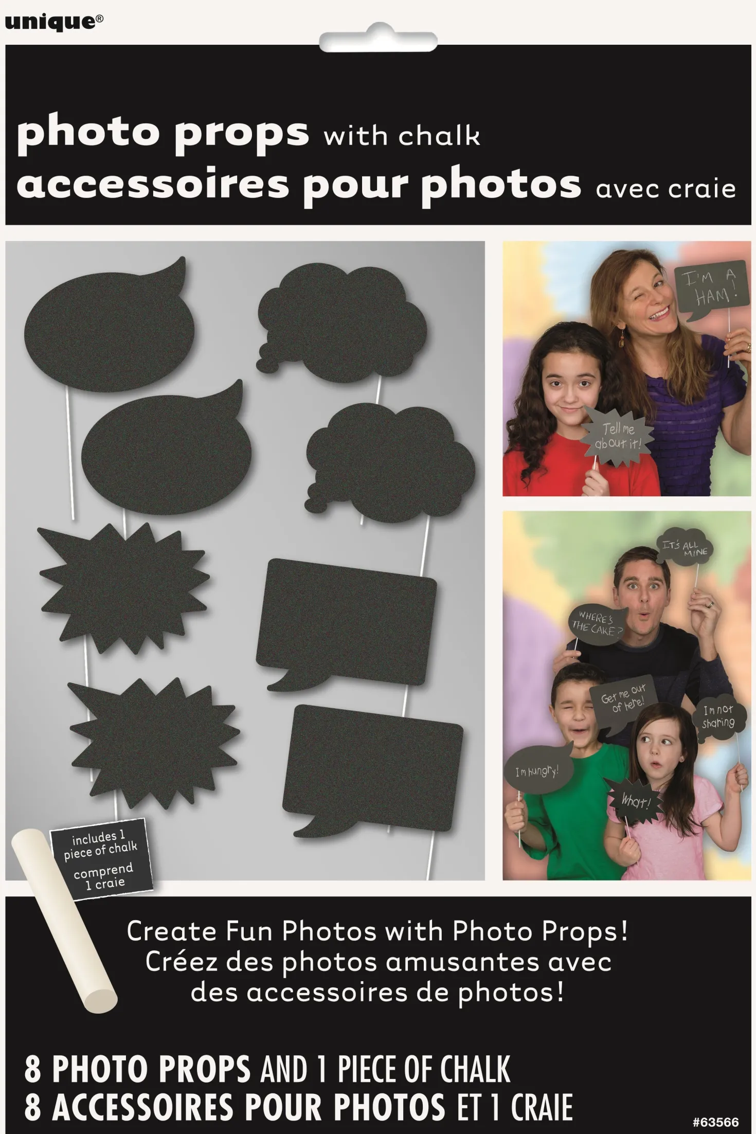 Photo Booth liitutaulu puhekuplat 8 kpl / pkt