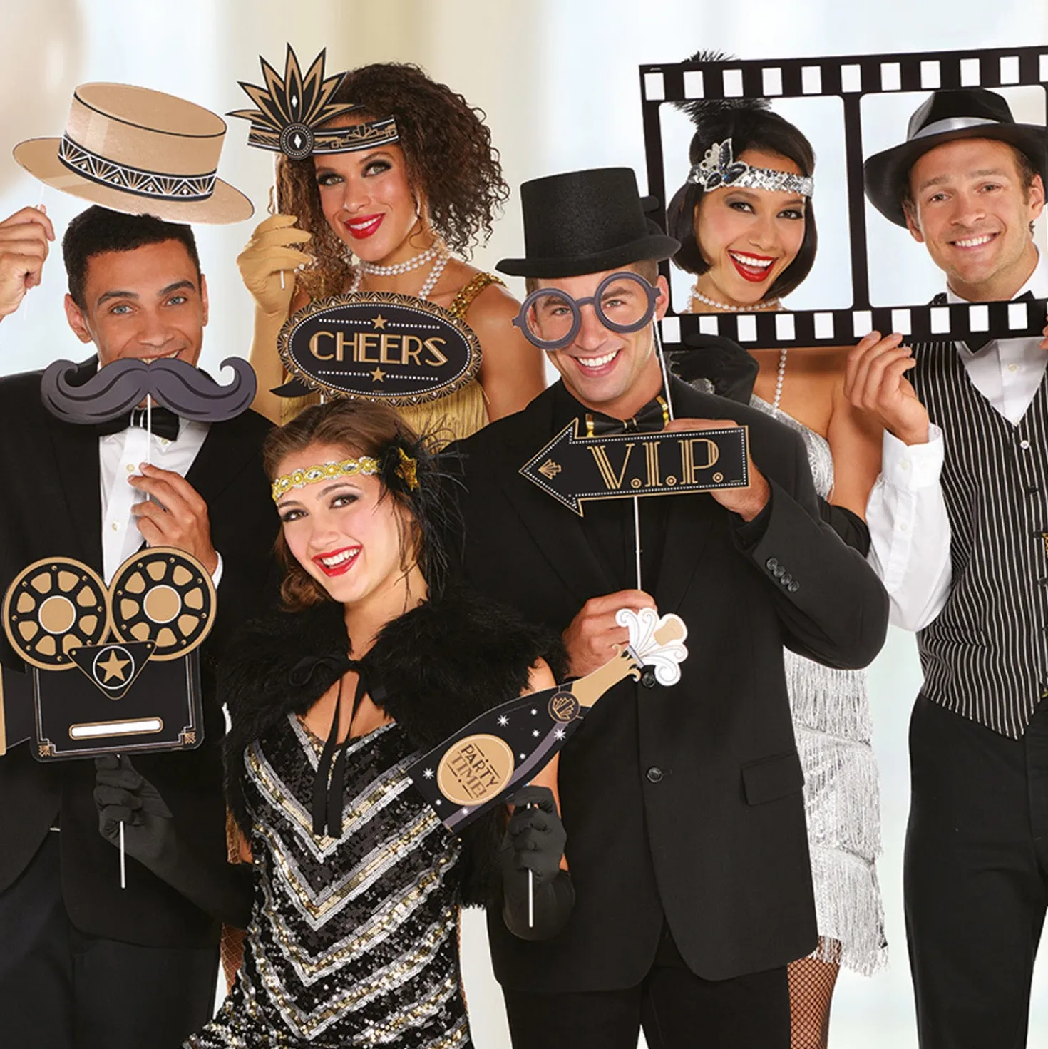 Photo Booth tarvikkeet Glitz&Glam 12 kpl/pkt