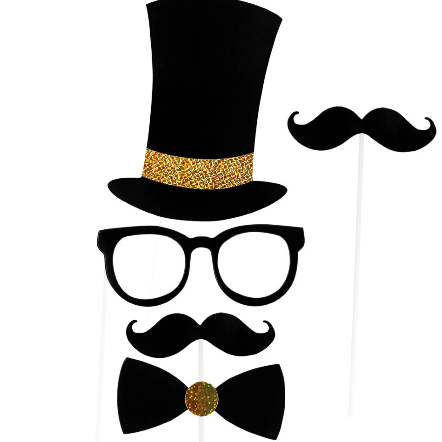 Photo Booth tarvikkeet, 12 kpl/pkt ja foliopallo valokuvakehys