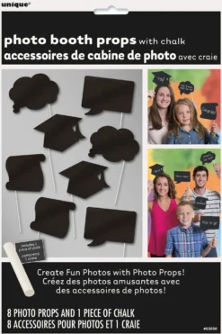 Photo Booth tarvikkeet, liitutaulu valmistujaiset 8 kpl/pkt