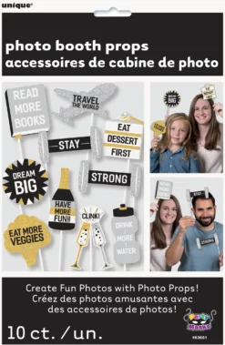 Photo Booth tarvikkeet Uusi Vuosi 10 kpl/ pkt