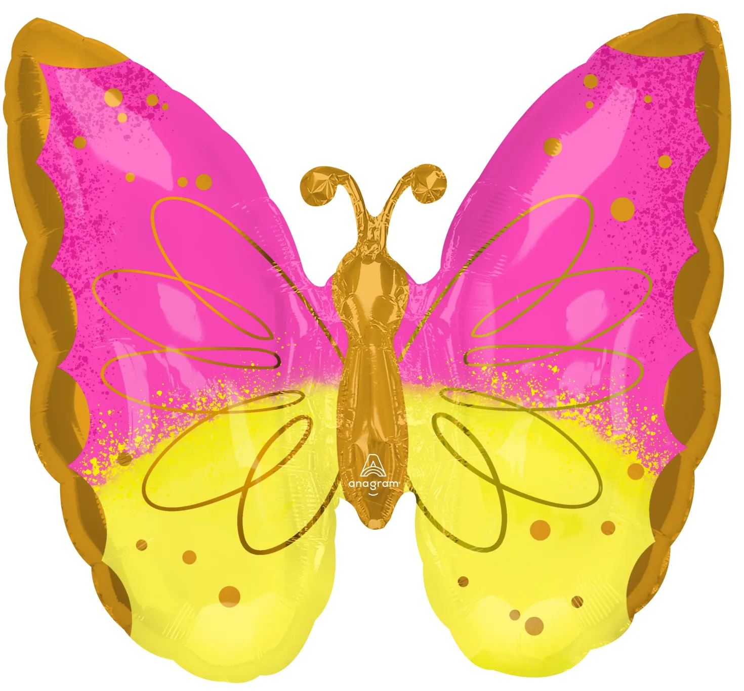 Pinkki perhonen muotofoliopallo