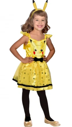 Pokemon Pikachu mekko lasten naamiaisasu