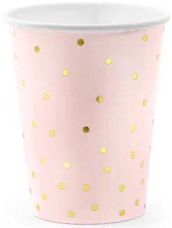Polka dots pahvimuki vaaleanpunainen 6 kpl/pkt