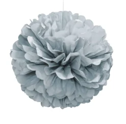 Pom Pom hopeanvärinen koriste, halk. 41,6 cm