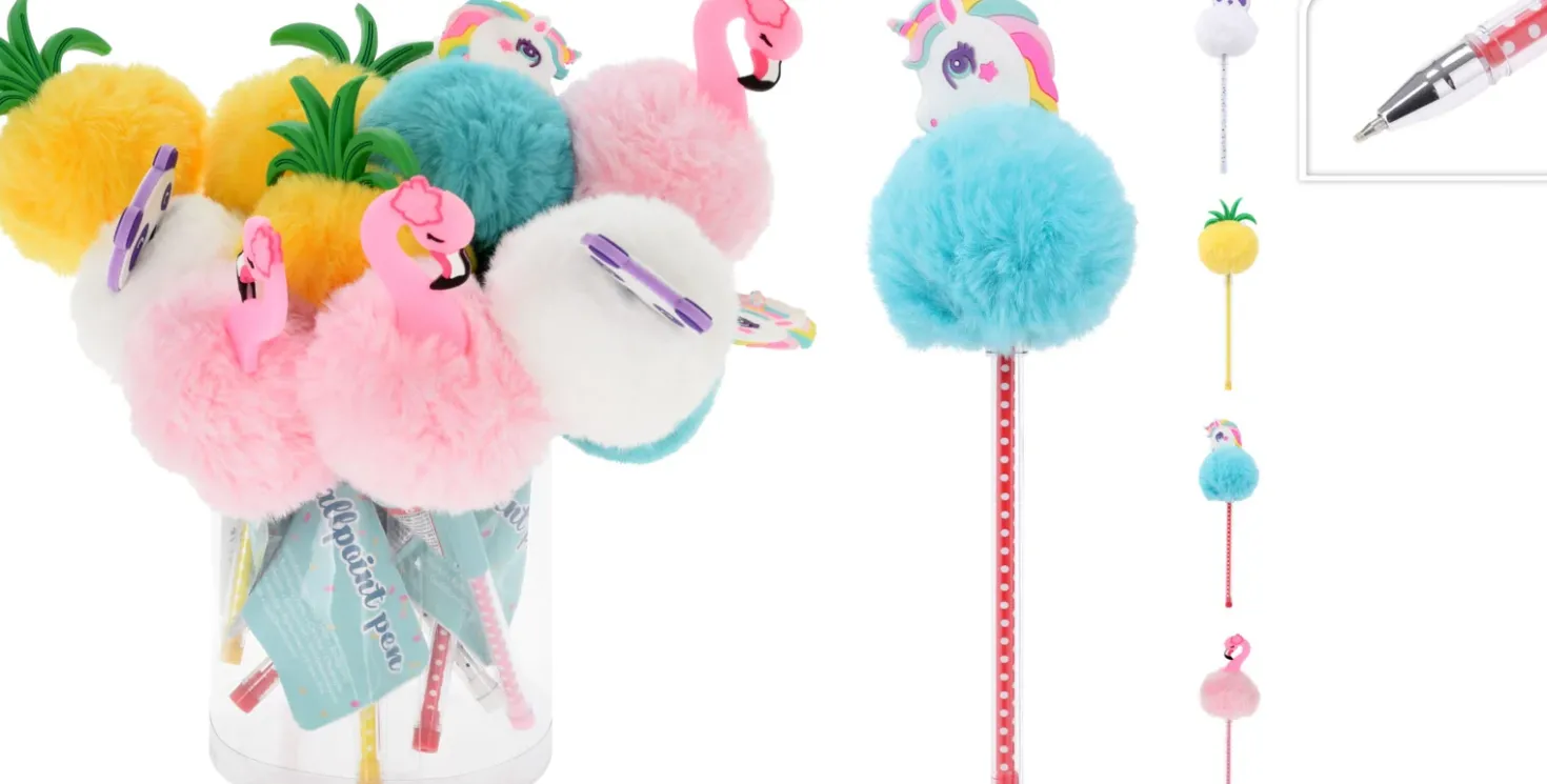 Pom Pom kynä, lajitelmatuote 4 erilaista