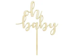 Puinen kakkukoriste Oh baby, 17cm