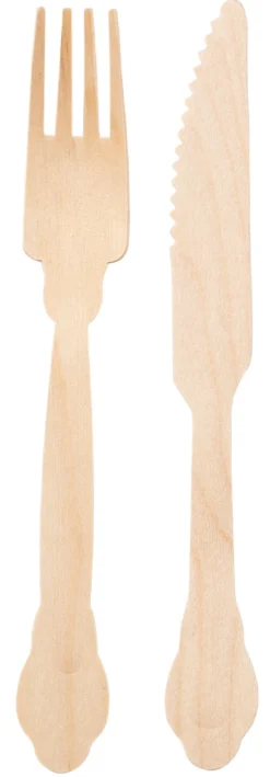 Puiset aterimet 6 haarukkaa ja 6 veistä