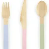 Puiset aterimet pastellivärit 3x6 kpl /pkt