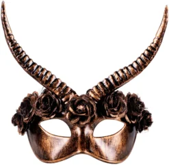 Puolinaamari demoni sarvilla