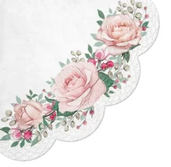 Pyöreäkulmalautasliina 32 cm ruusut 12 kpl/pkt
