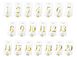 Pöytänumerokortit 1-20