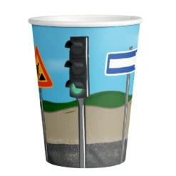 Rakennustyömaa pahvimuki 250 ml 8 kpl/pkt