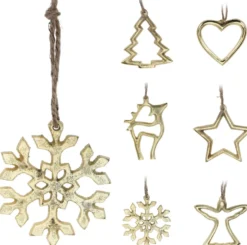Ripustettava koriste jouluaiheet metallia 10 cm 1 kpl (6 eri mallivaihtoehtoa)