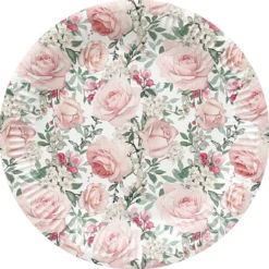 Ruusut suuri pahvilautanen 23 cm 8 kpl/pkt