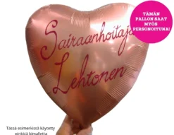 Satiiniruusukulta sydän foliopallo