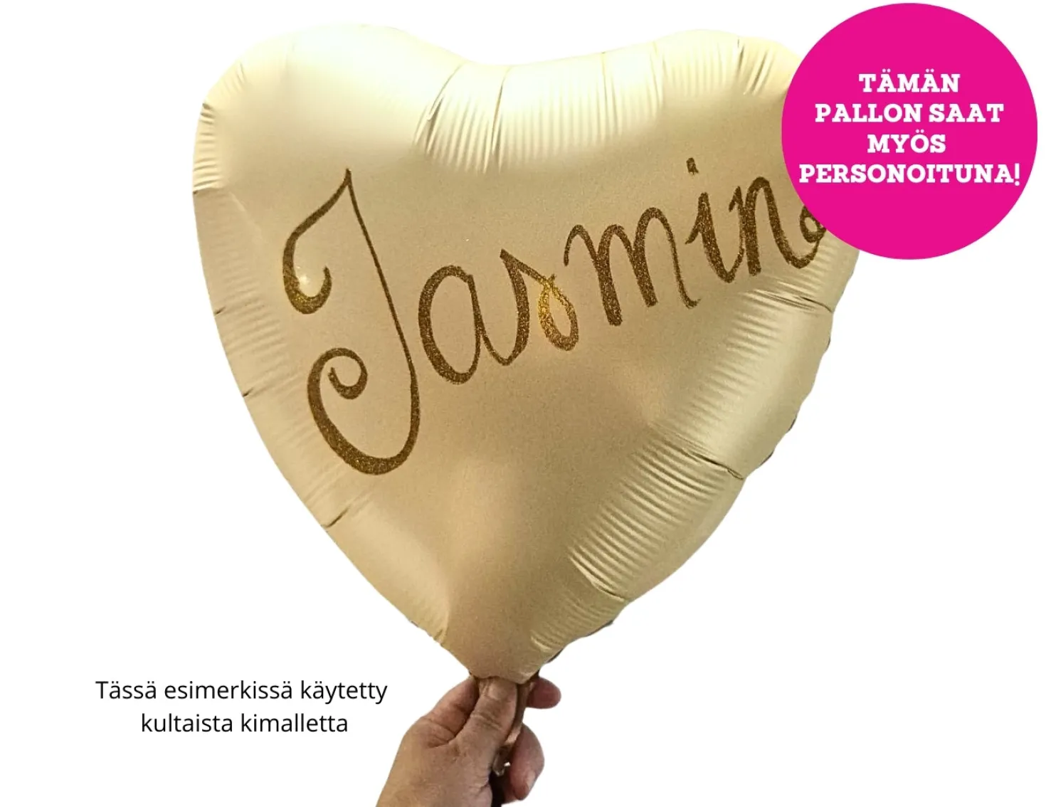 Satiinivaaleankeltainen sydän foliopallo