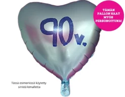 Satiinivaaleansininen sydän foliopallo