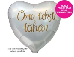 Satiinivalkoinen sydän foliopallo