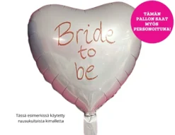 Satiinivalkoinen sydän tavallinen foliopallo