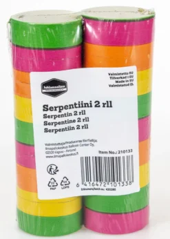 Serpentiini neon-väriraidat 2 rll/pkt