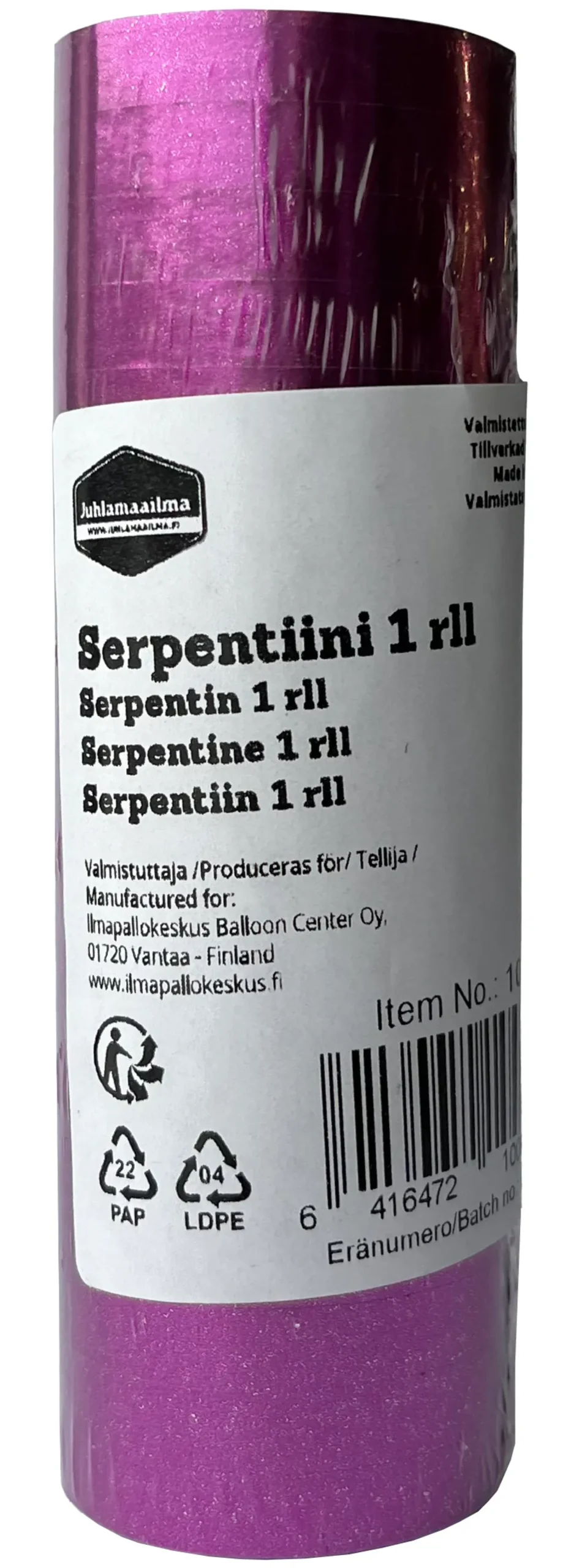 Serpentiini pinkki 1 rll/pkt
