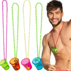Shottilasi kaulanauhassa Hawaii 1 kpl/pkt, lajitelmatuote 4 erilaista